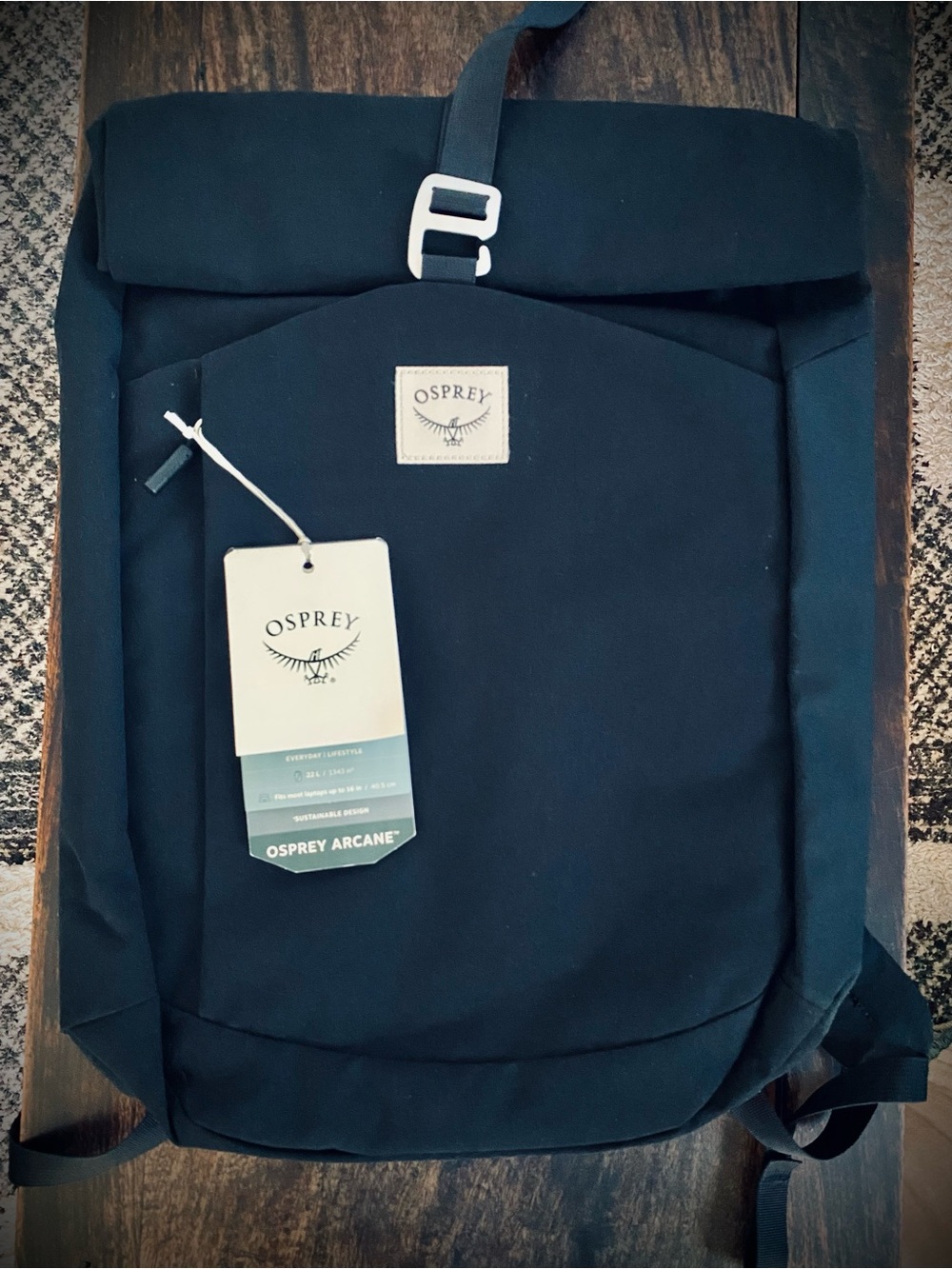 OSPREY Black Arcane Roll-Top Backpack